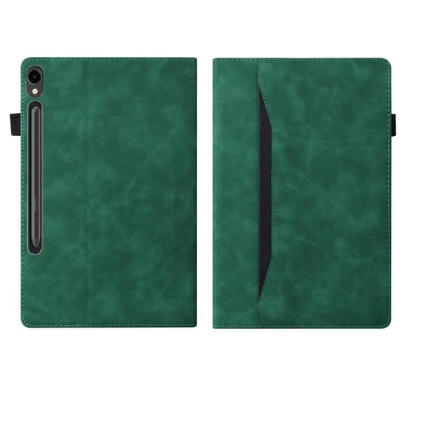 Samsung Galaxy Tab S10 FE+ Stötsäker Läderfodral Grön