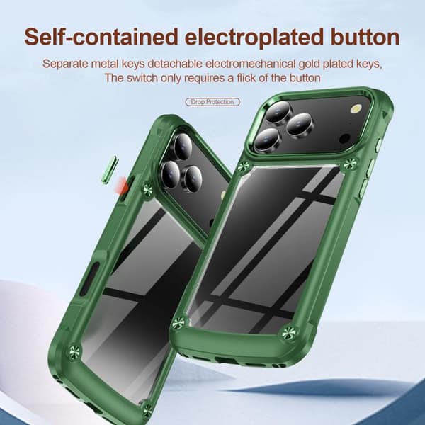 iPhone 18 Pro Max / iPhone 17 Pro Max Skal med TPU + PC Linsskydd Grön