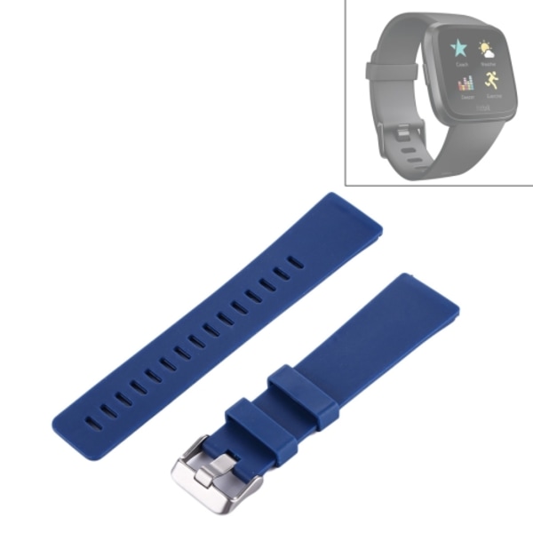 För Fitbit Versa / Versa 2 Simple Fashion Silicone Watch Band Dark Blue