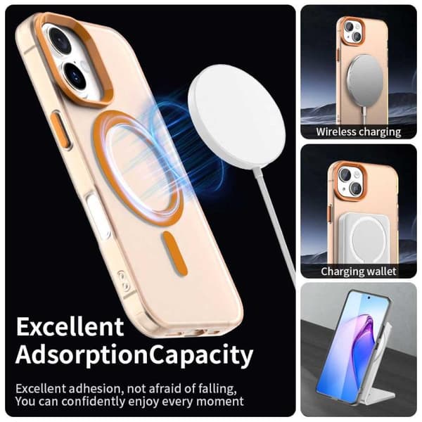 iPhone 17 Skal - Candy Magsafe PC Hybrid TPU Orange