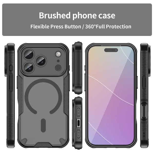 iPhone 18 Pro Max / iPhone 17 Pro Max Skal med Armor Glaze MagSafe Magnetisk Design Svart