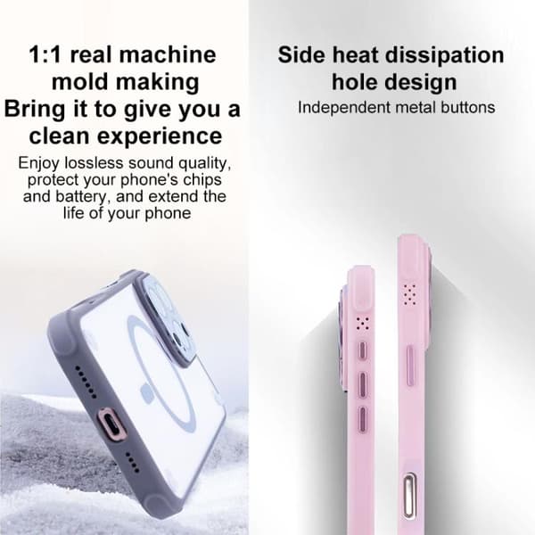 iPhone 16 Pro Max Shockproof MagSafe Magnetisk TPU Hybrid Akryl Skal Ökenguld