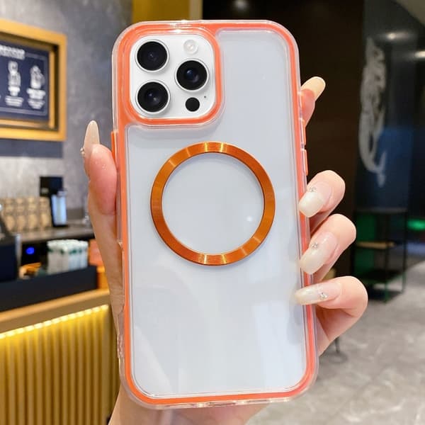 iPhone 16 Pro Max 3-i-1 Airbag CD Textur MagSafe Skal Orange