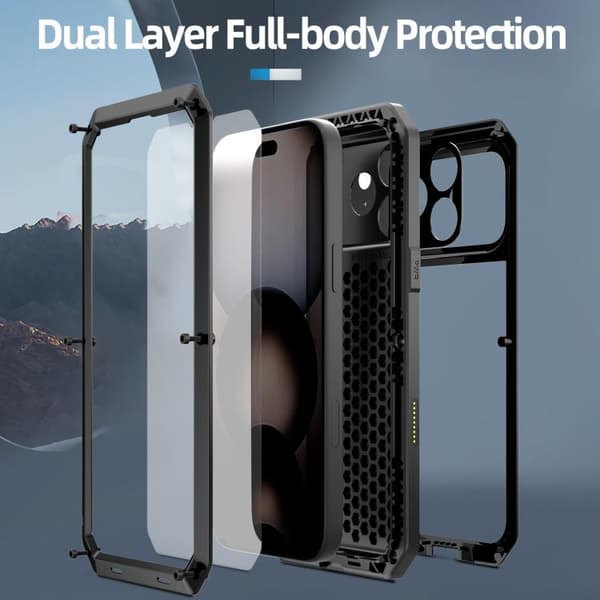 iPhone 18 Pro Max / iPhone 17 Pro Max Skal - RedPepper - Trippelskyddad Metall Svart