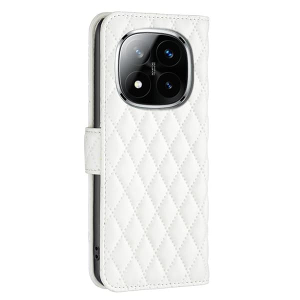 Redmi Note 14 Pro 4G - Diamantmönster Plånboksfodral i Läder Vit