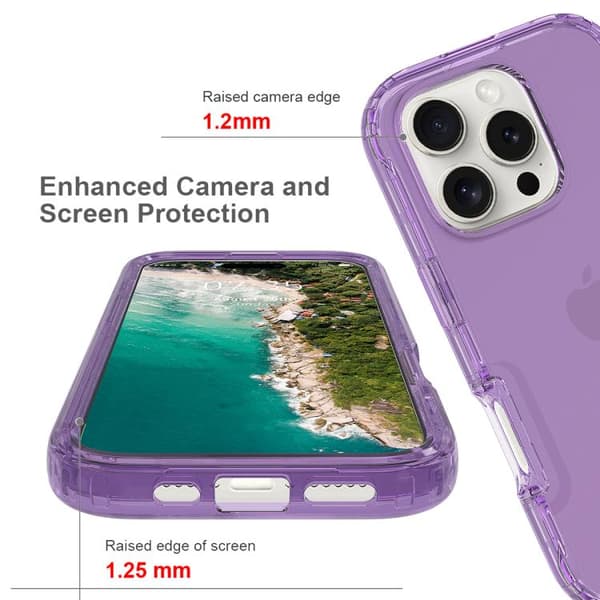 iPhone 16 Pro Max Shockproof Klar Gradient PC + TPU Skal Purpur