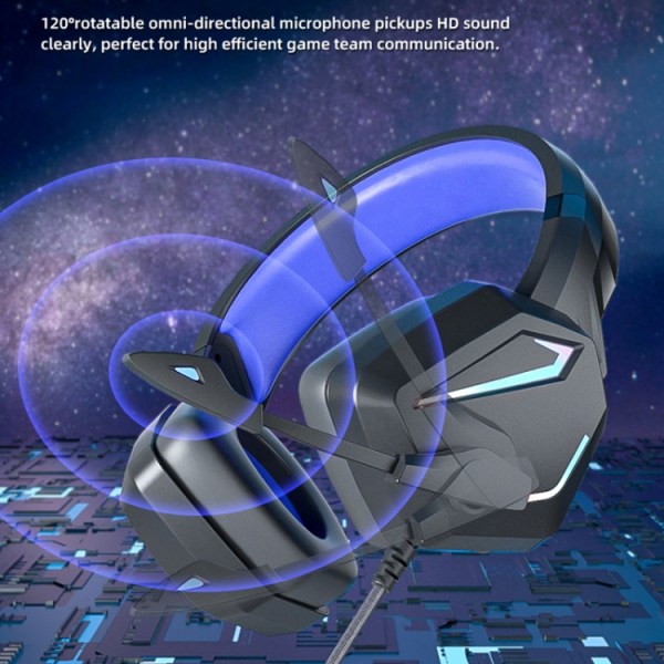 Soyto SY-G20 RGB Dual Streamer Gaming Computer Headset, Style: Lighting Version Svart Grön