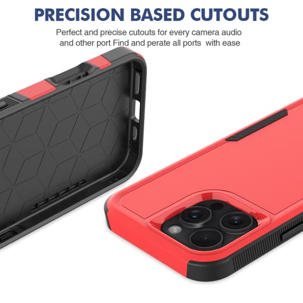 iPhone 16 Pro Max 2 1 PC + TPU Skal Röd