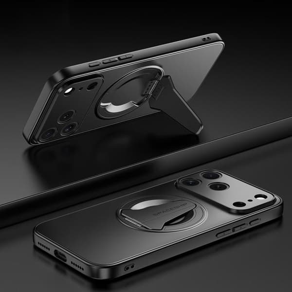 iPhone 18 Pro Max / iPhone 17 Pro Max Skal med MagSafe Fällbar Hållare Svart