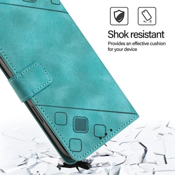 iPhone 18 Pro / iPhone 17 Pro Skal läderfodral - präglad läderkänsla Grön