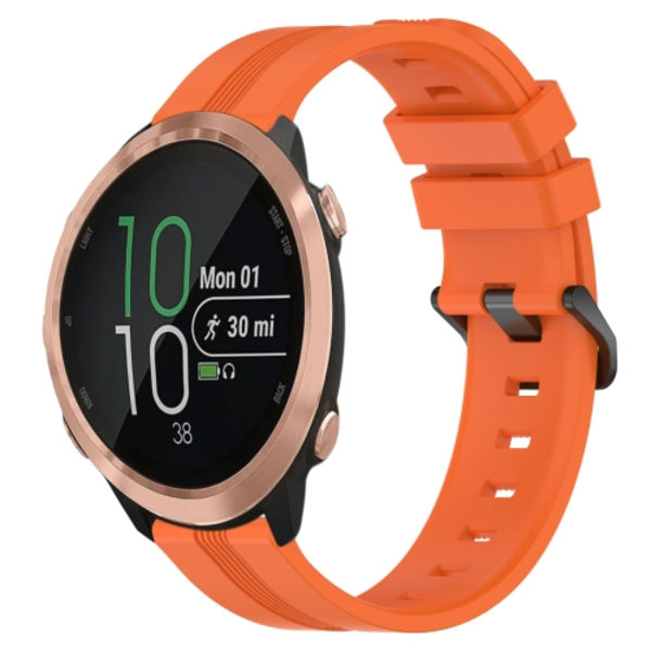 För Garmin Forerunner 645 Music 20 mm konkavt randigt Slicone watch Orange