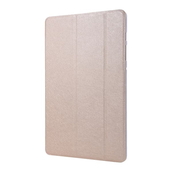Samsung Galaxy Tab S8/S7 Silk Textur Flip Läderfodral Guld