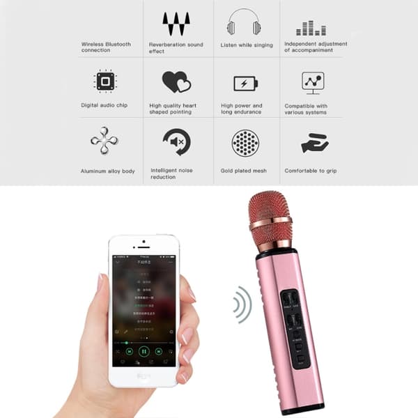 K6 Bärbar Inre Magnetisk Dubbel Högtalare Bluetooth Telefon Dator Mikrofon (Rosa)