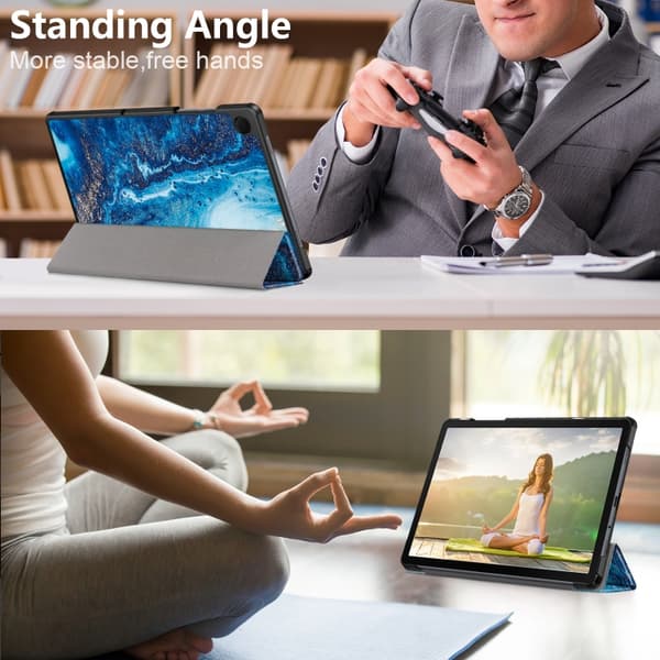 Samsung Galaxy Tab A9+ / A11+ Custer Målade 3-Faldig Smart Läderfodral