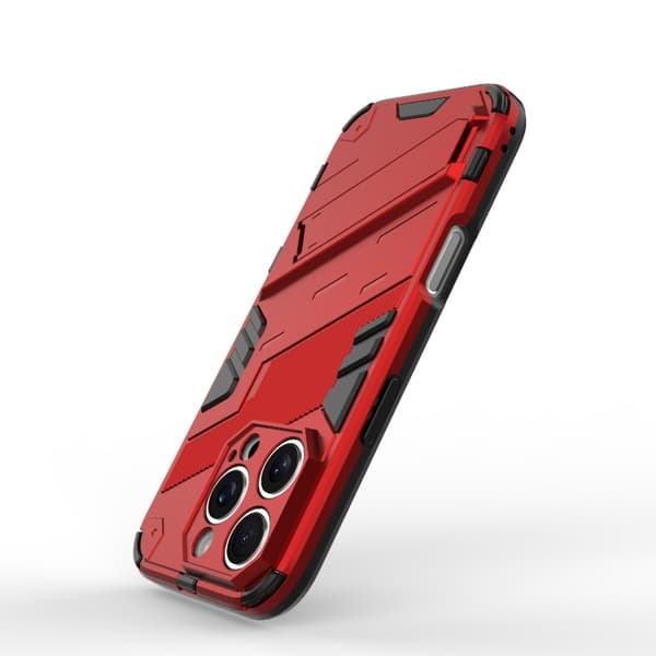 iPhone 16 Pro Max Punk Armor 2 1 PC + TPU Skal med Hållare Röd