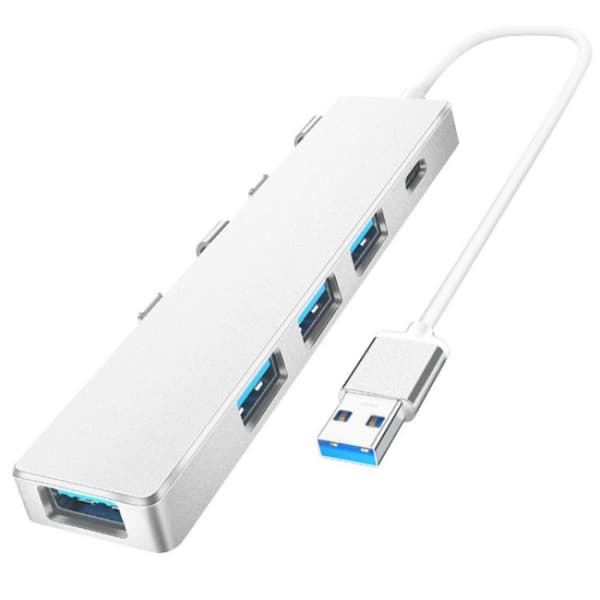 USB 3.0 till Typ-C + USB 3.0 / 2.0 4-Port Hub för Laptop - Silver