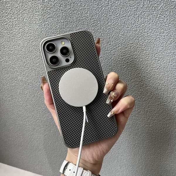 iPhone 16 Pro Pita Series MagSafe TPU + PC Textur Skal Grå
