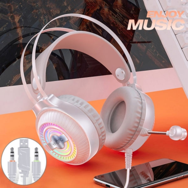 YINDIAO Q4 Trådbundet spelheadset med mikrofon, version: Dubbel 3,5 mm + USB Vit