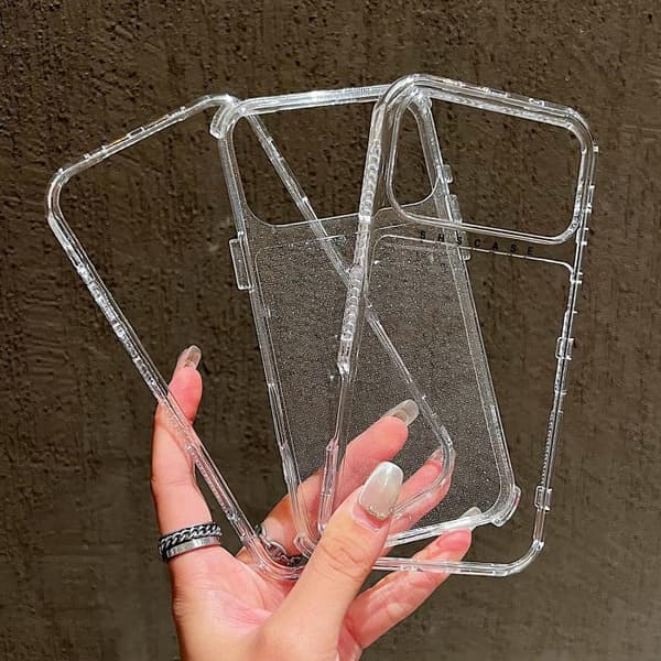 iPhone 18 Pro Max / iPhone 17 Pro Max Skal 3-i-1 TPU + PC med Glitterpulver Transparent
