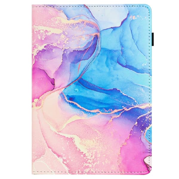 Samsung Galaxy Tab A7 Lite / T220 Marble Litchi Läderfodral Rosa Blå
