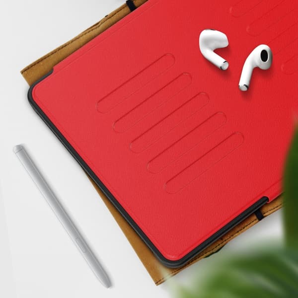 Samsung Galaxy Tab A9+ / A11+ magnetiskt läderfodral Röd