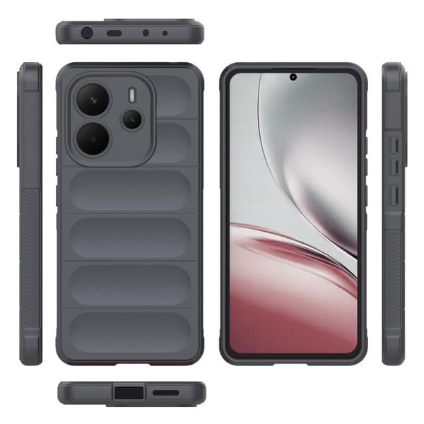 Redmi Note 14 4G - Magic Shield TPU + Flanell fodral EU Mörkgrå