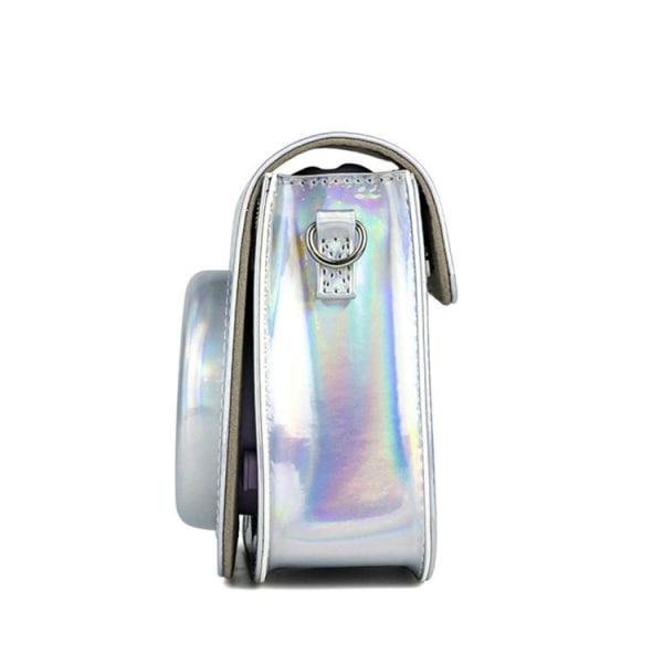 Richwell Bärbar Aurora PU Läder Kameraväska Kameraväska med Axelrem, Lämplig för Fujifilm Instax Mini 11 Silver