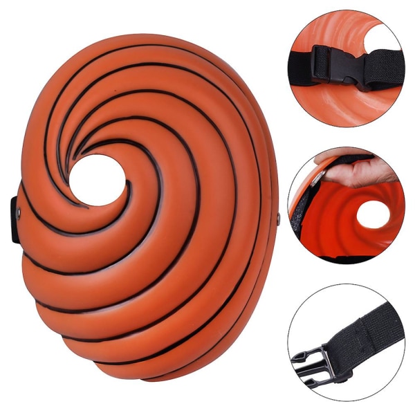 Naruto Obito Uchiha Akatsuki Tobi Obito Cosplay Mask Halloween Party Mask Fancy Dress Up Kostymrekvisita