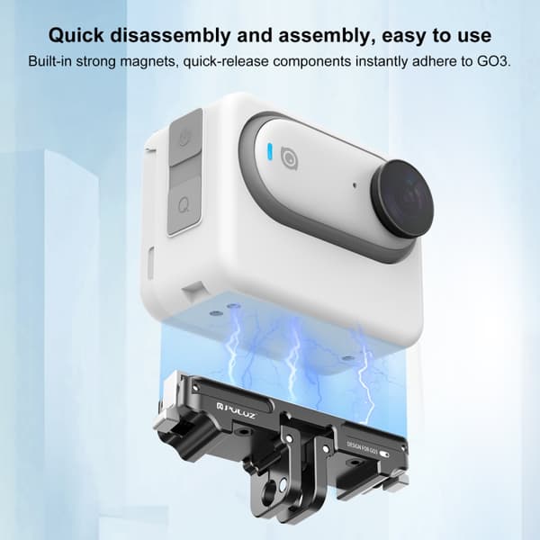 For Insta360 GO3 / GO 3S Magnetisk Snabbkoppling Basfäste i Aluminiumlegering