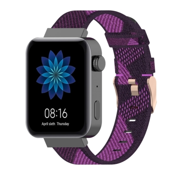 18 mm Stripe Weave Nylon Watch för Xiaomi Mi Watch, Garmin Vivomove 3s / Vivoactive 4s Purple