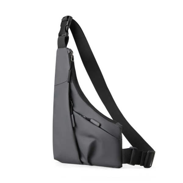 Antistöld Fit Triangle Väska Fritid Läder Film Crossbody Bröstväska Grå