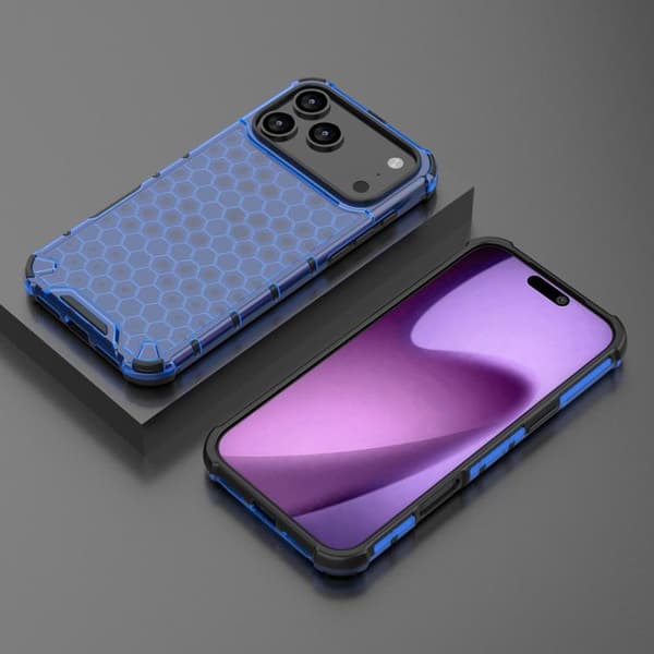 iPhone 17 Pro Max Skal med Honungskombination och Stötskydd Blå