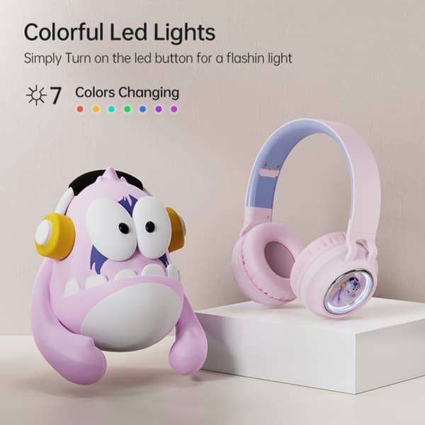 Q1 Hörlurar Monster Kids Over-Ear Bluetooth Hörlurar Blå