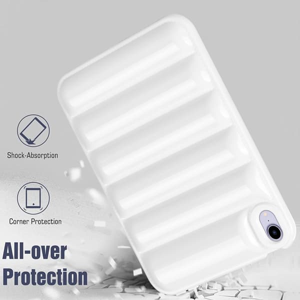 iPad mini 2024 / mini 6 Skal med Eiderdown Kudde - Stötsäker Tablet Case Vit