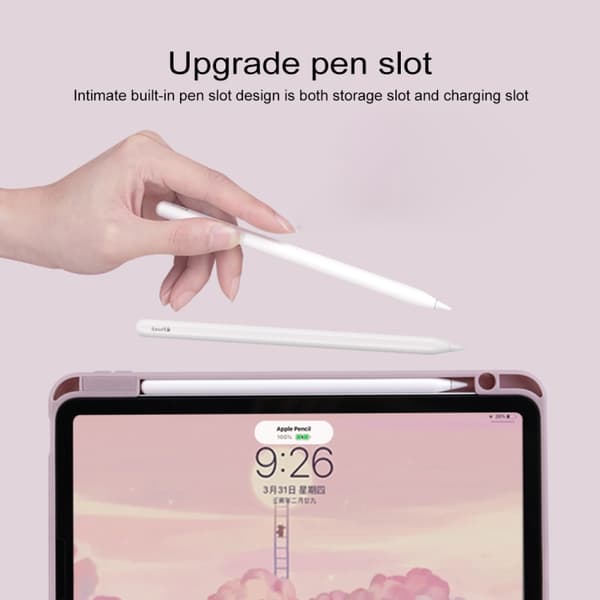 iPad 11 (11:e generationen) / 10.9 (10:e generationen) 2022/2025 Skal i Akryl med Rotering och Läderfodral Blå