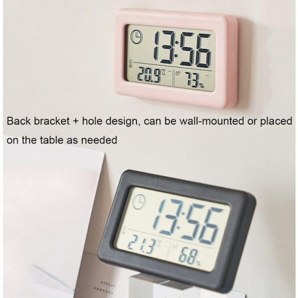 YD005 Mini Lätt och tunn LCD-skärm Temperatur/Fuktighetsmätare Elektronisk klocka (Grön)