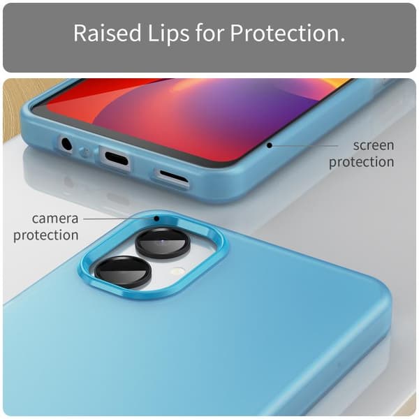 Samsung Galaxy A06 5G Skal i Frostad Translucent TPU Hybrid PC Full Coverage Blå