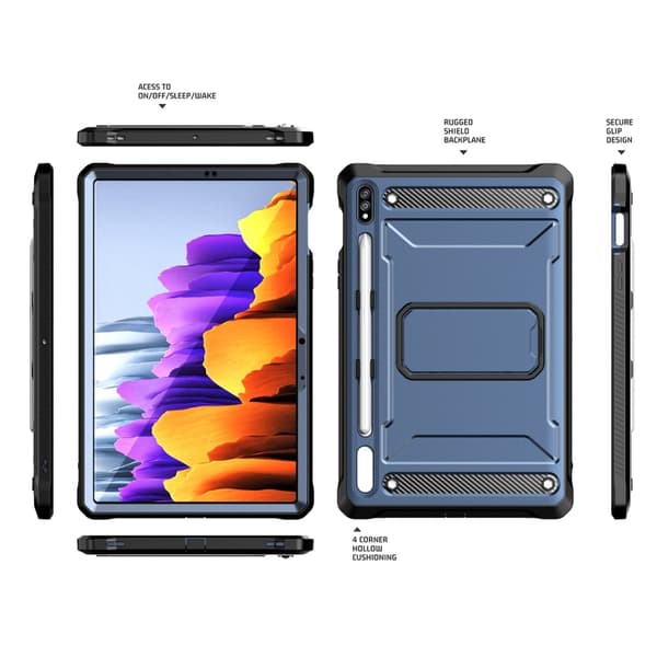 Samsung Galaxy Tab S7/S8 Explorer PC + TPU Skyddsfodral med Penna Blå
