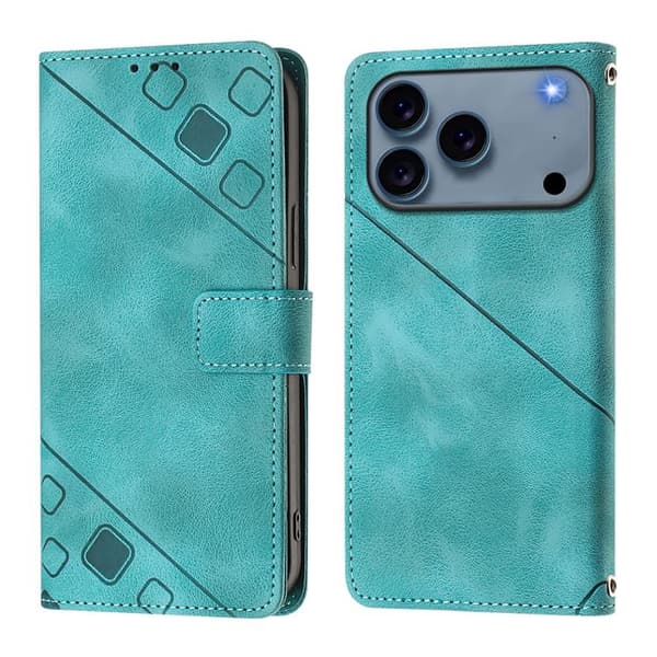 iPhone 18 Pro Max / iPhone 17 Pro Max Skal läderfodral - präglad läder med skinnkänsla Grön