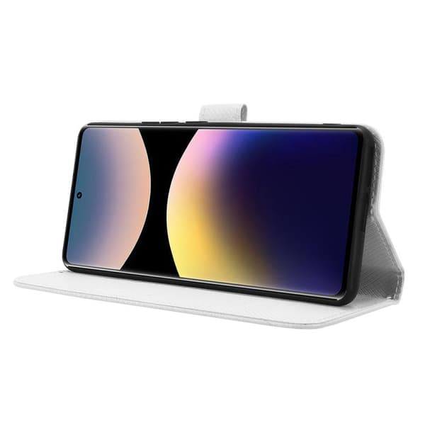 Redmi Note 14 Pro 4G - Diamanttexturerat Läderfodral Vit
