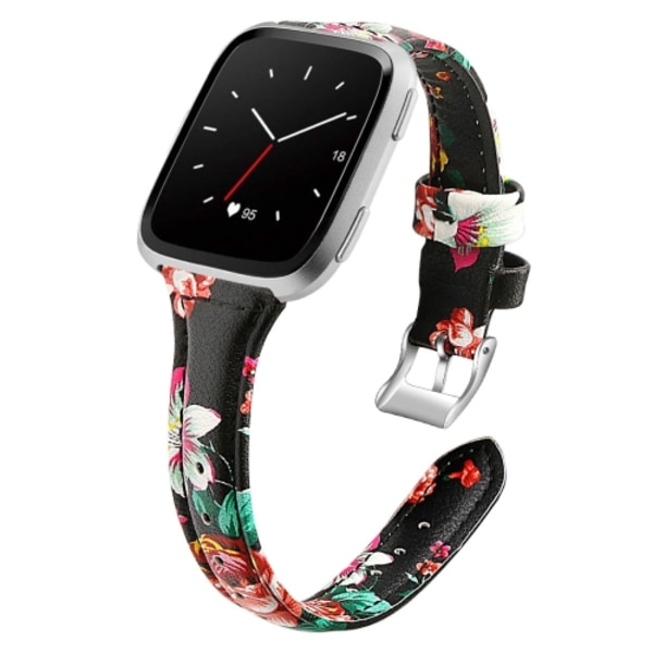 För Fitbit Versa 2 Smart Watch Watch , krympversion Red Flower