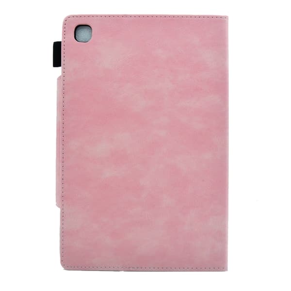 Samsung Galaxy Tab A7 Lite Suede Cross Texture Läderfodral med Magnetlås Rosa