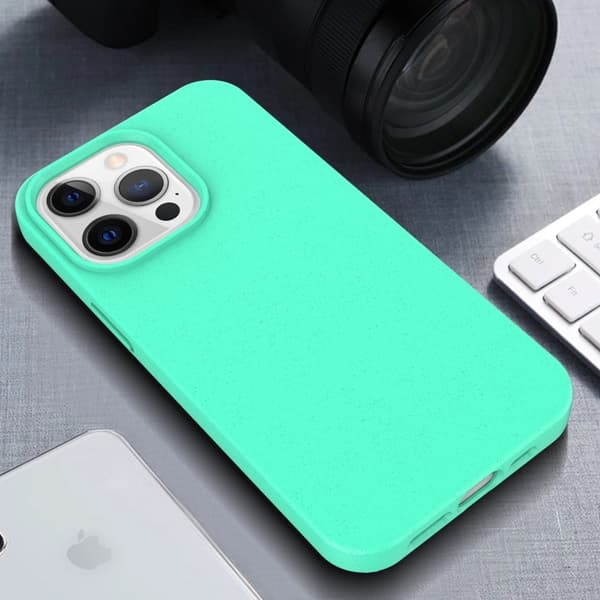 iPhone 16 Pro Max Starry Series Shockproof Skal Stråmaterial + TPU Skyddande Fodral Grön