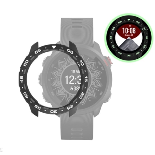 För Garmin Forerunner 245 / 245M Smart Watch TPU case Black-White Luminous Green