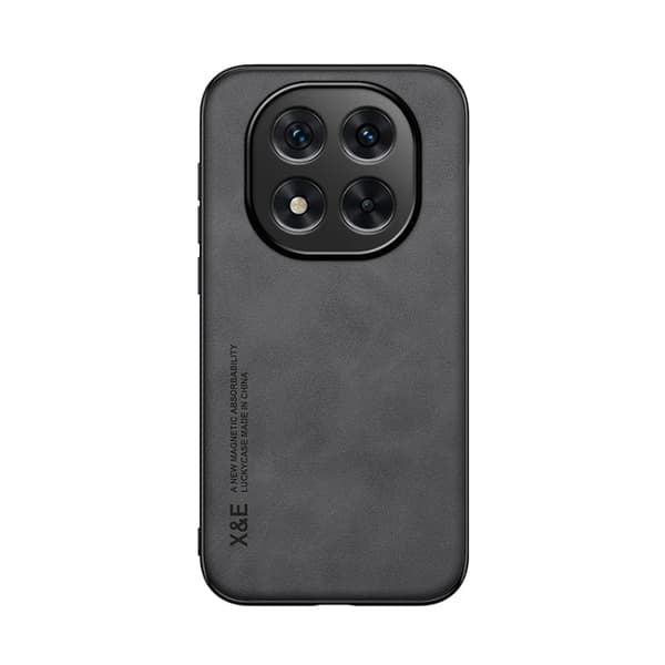 Redmi Note 14 Pro+ 5G - Magnetisk Läderbaksfodral med Skinnkänsla Mörkgrå
