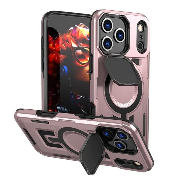iPhone 18 Pro Max / iPhone 17 Pro Max Skal med MagSafe och Skyddande Ram Roséguld