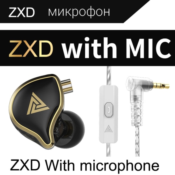 QKZ ZXD Sports In-ear Dynamisk Trådbunden HIFI Bas Stereo Ljud Hörlurar, Stil: med Mikrofon Svart