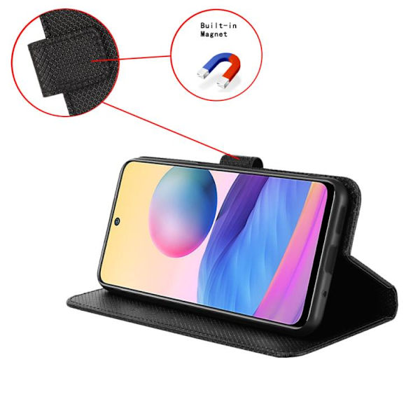 Redmi Note 14 Pro 4G - Diamanttexturerat Läderfodral Svart