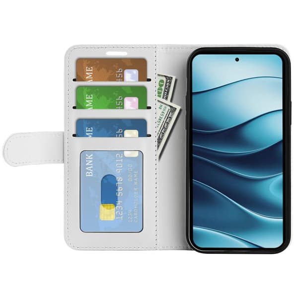 Redmi Note 14 4G - R64 Textur Horisontell Flip Läderfodral Vit