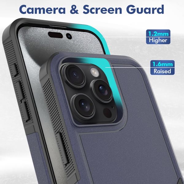 iPhone 16 Pro Max 2 1 PC + TPU Skal Mörkblå